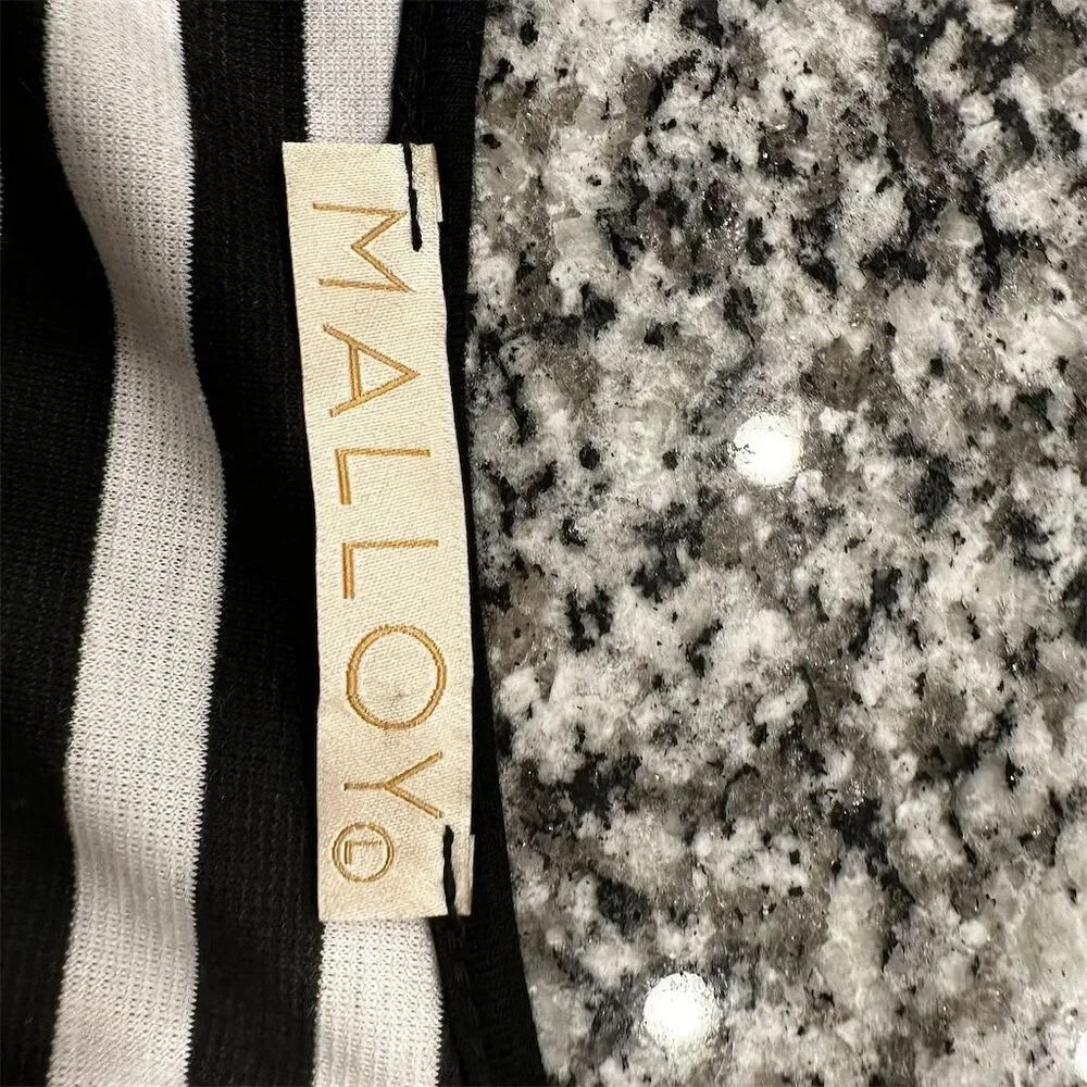 Malloy Women's Black & White Striped Sleeveless Maxi Dress Size L - Picture 5 of 5
